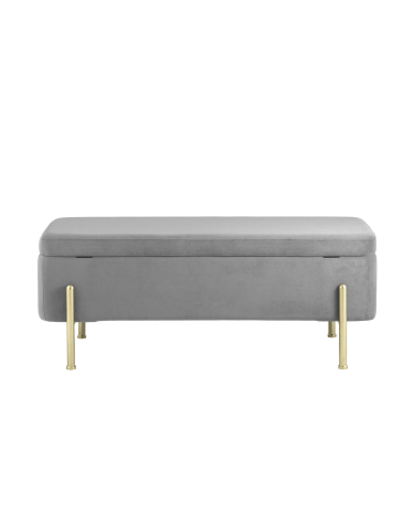 Банкетка Stool group Болейн с ящиком, велюр серый