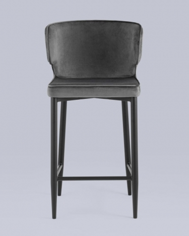 Полубарный стул Stool Group Матео ножки велюр Серый