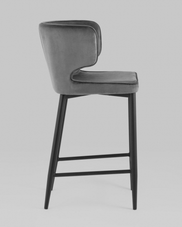 Полубарный стул Stool Group Матео ножки велюр Серый