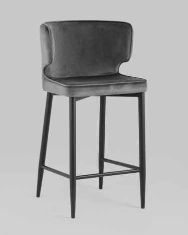 Полубарный стул Stool Group Матео ножки велюр Серый