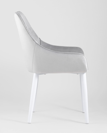 Стул Stool Group Диана NEW white велюр Серый