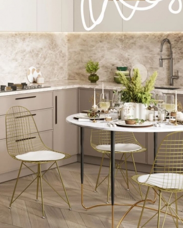 Стол обеденный Stool group Даймакс 110x110, Белый мрамор