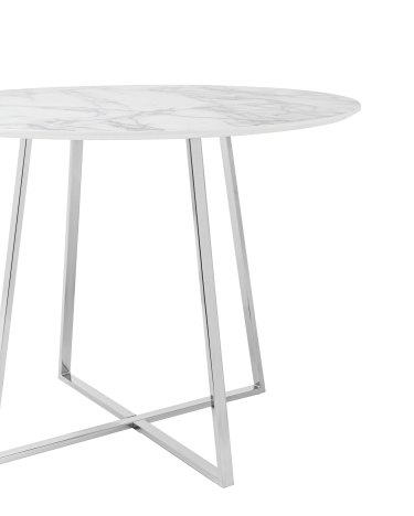 Стол обеденный Stool group Дакота D100, белый мрамор, ножки хром