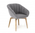 Кресло для посетителя Profoffice ALMA WOOD SOFT L3 oak Muse Grigio 19 Серое