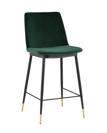 Стул полубарный Stool group Мелисса, велюр зеленый