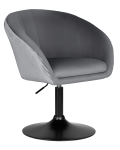 Кресло дизайнерское DOBRIN EDISON BLACK серый велюр 1922-19