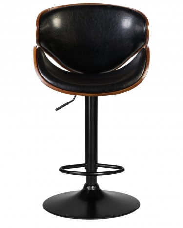 Стул барный DOBRIN DOBRIN KARTER BLACK коричевый орех дерево BWW, черный PU