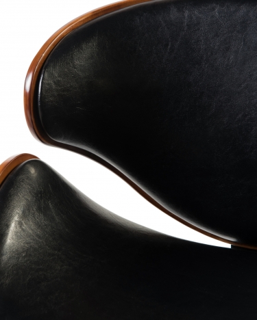 Стул барный DOBRIN DOBRIN KARTER BLACK коричевый орех дерево BWW, черный PU