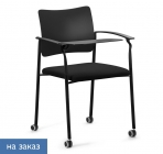 Кресло на колесах, со столиком Profoffice PINKO plastic cast black SLW 50 Arms+WT Черное