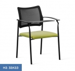 Кресло на черных опорах, со столом Profoffice Pinko Mesh 4legs black Kiton 08 Arms+WT Зеленый Черный