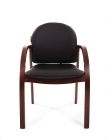 Кресло для посетителя CHAIRMAN 659 терра черный матовый/темный орех