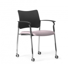 Кресло на колесах, с подлокотниками Pinko plastic cast Jade9502 Arms Серый Черный Хром