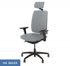 Кресло с подголовником DION 870 1D black Jade9502 headrest Серый Черный