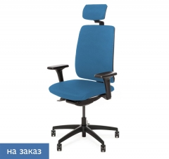 Кресло с подголовником DION 870 1D black Jade9502 headrest Голубой Черный