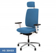 Кресло с подголовником Profoffice DION W 870 1DW alum Jade9502 headrest Голубой Белый Хром
