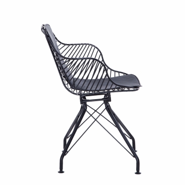 Кресло Stool Group Thomas Черное с черной подушкой