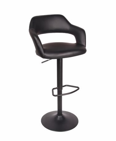 Стул барный регулируемый Stool Group Рич экокожа Черный