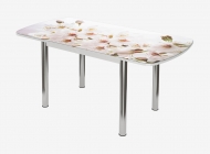 Стол раздвижной Можгинский лесокомбинат Бостон-3 ф/п Сакура, 1100700 мм, белый/хром брифинг