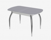 Стол Можгинский лесокомбинат Бостон-3 раздвижной, антрацит глянец/белый/опоры хром