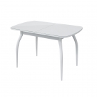 Стол раздвижной Можгинский лесокомбинат Бостон-3, 1100700 мм, белый глянец/белый/опоры белые триумф