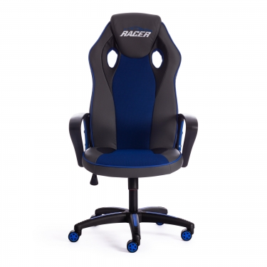 Кресло Tetchair RACER кож/зам/ткань, металлик/синий, 36/10