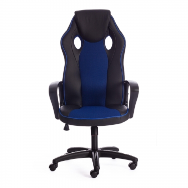Кресло Tetchair RACER BE кож/зам/ткань, черный/синий, 36-6/10