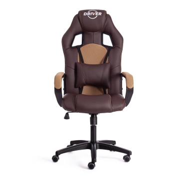 Кресло Tetchair DRIVER 22 кож/зам/ткань, коричневый/бронза, 36-36/TW-21