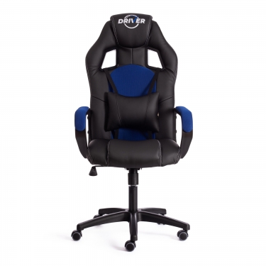 Кресло Tetchair DRIVER 22 кож/зам/ткань, черный/синий, 36-6/TW-10