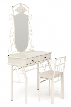 Столик туалетный CANZONA столик/зеркало + стул белый