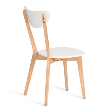 Стул Tetchair жесткое сиденье Maxi (Макси) Белый + Натуральный (Бук)