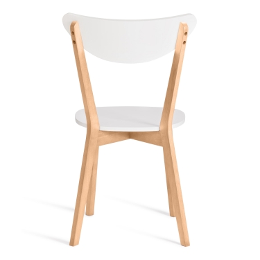 Стул Tetchair жесткое сиденье Maxi (Макси) Белый + Натуральный (Бук)
