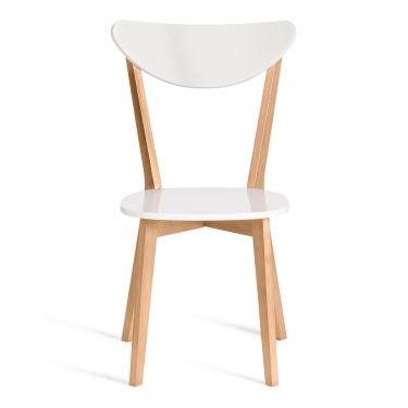 Стул Tetchair жесткое сиденье Maxi (Макси) Белый + Натуральный (Бук)