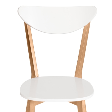 Стул Tetchair жесткое сиденье Maxi (Макси) Белый + Натуральный (Бук)