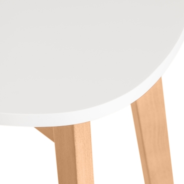 Стул Tetchair жесткое сиденье Maxi (Макси) Белый + Натуральный (Бук)
