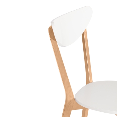Стул Tetchair жесткое сиденье Maxi (Макси) Белый + Натуральный (Бук)