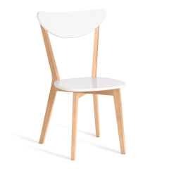 Стул Tetchair жесткое сиденье Maxi (Макси) Белый + Натуральный (Бук)