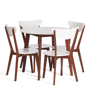 Стул Tetchair жесткое сиденье Maxi (Макси) Белый + Коричневый (Бук)