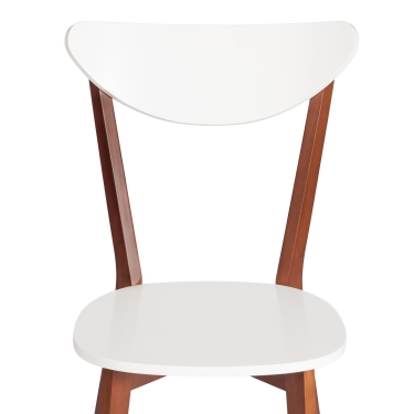 Стул Tetchair жесткое сиденье Maxi (Макси) Белый + Коричневый (Бук)