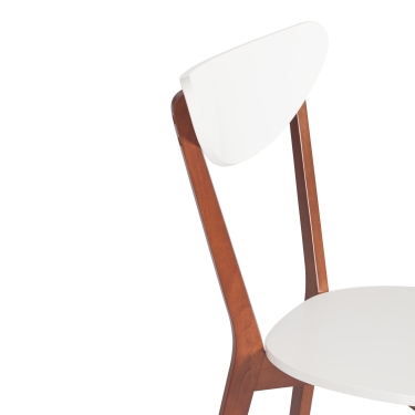 Стул Tetchair жесткое сиденье Maxi (Макси) Белый + Коричневый (Бук)