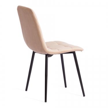 Стул Tetchair CHILLY MAX Велюр/металл , 45 х 54 х 90 см , бежевый/черный