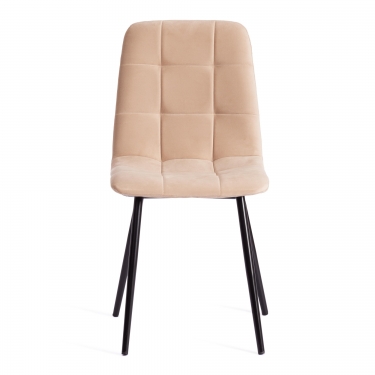 Стул Tetchair CHILLY MAX Велюр/металл , 45 х 54 х 90 см , бежевый/черный