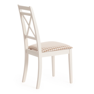 Стул Tetchair Picasso PC-SC Дерево гевея Ivory White (слоновая кость) / Ткань клетка мелкая