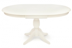 Стол обеденный LEONARDO Леонардо дерево гевея/мдф, Dia 107 + 46 x 76 cm, pure white 402
