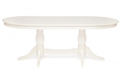 Стол обеденный LORENZO Лоренцо дерево гевея/мдф, 160+46x107x76 cm, pure white 402