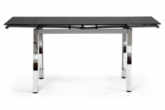 Стол CAMPANA mod. 346 металл/стекло 8мм, 110/170 х 70 х 76 см, хром/черный