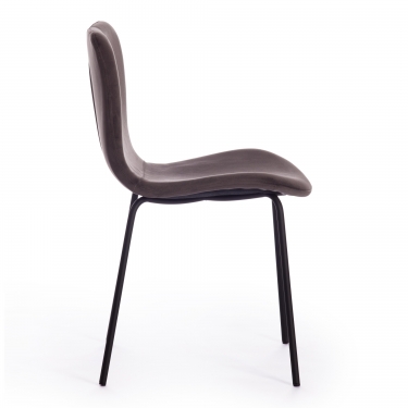 Стул Tetchair GILLIAN mod. 0137017-NI металл/вельвет, 45х52,5х78 см, серо-коричневый S108 84 Brown/черный