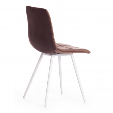 Стул Tetchair CHILLY mod. 7095-1 ткань/металл, 45x53х88 см, высота до сиденья 50 см, коричневый barkhat 12/белый