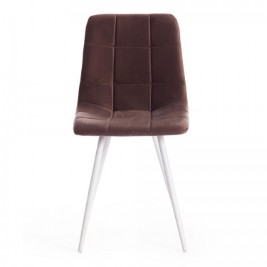 Стул Tetchair CHILLY mod. 7095-1 ткань/металл, 45x53х88 см, высота до сиденья 50 см, коричневый barkhat 12/белый
