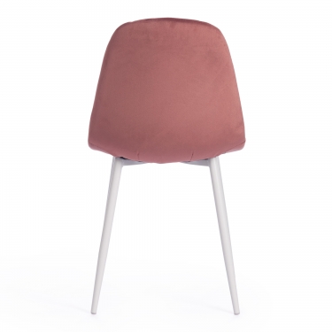 Стул Tetchair BREEZE mod. 4724 вельвет/металл, 44 х 53 х 87 см, Coral коралловый HLR44 / белый