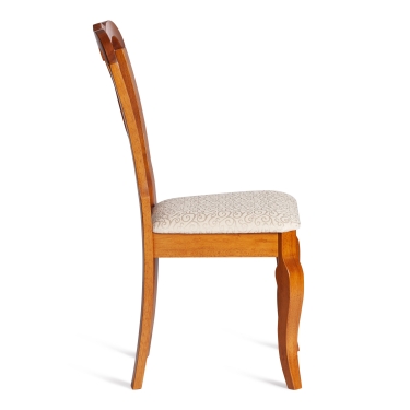 Стул Tetchair Афродита/ Aphrodite дерево гевея, 46х54х99см, Espresso дуб в красноту, ткань кремовая с рисунком 3321